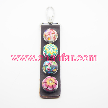 New Arrival Fashion Button Charms Holder Snap Keychain