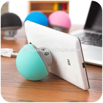 mushroom style bluetooth mini speaker silicone suction kickstand from sedex factory