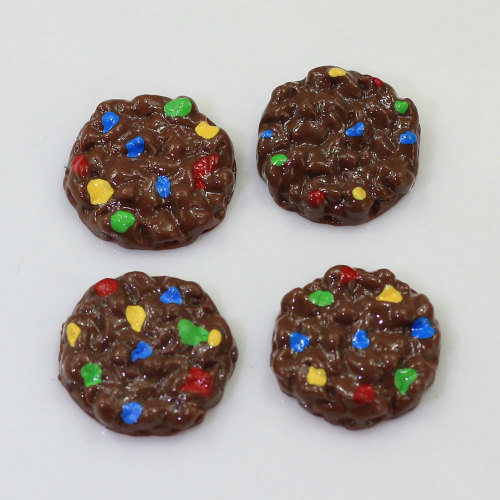 Decorative Mini Flatback Chocolate Cookies Biscuits Shaped Resin Cabochon Kitchen Fridge Decor Items DIY Spacer