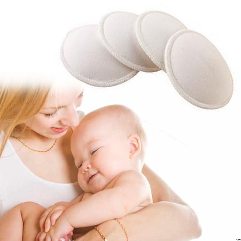 4pc Washable Reusable Breast Nursing Pads Absorbent Breastfeeding Feeding Pad