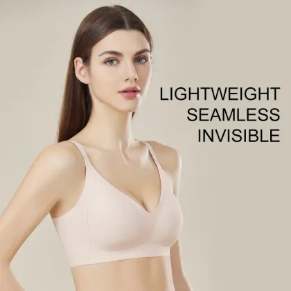 Comfortable Sexy Ribbed Ice Silk Seamless Triangle Cup Bra