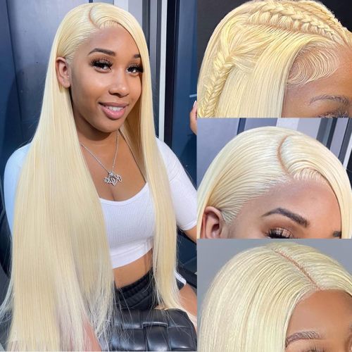 13x6 Straight Blonde Lace Front Wigs Human Hair