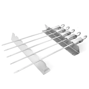 Kabob Skewers Rack Set Barbecue BBQ Grilling Accessories Stainless Steel BBQ Skewers Holder for Grilling