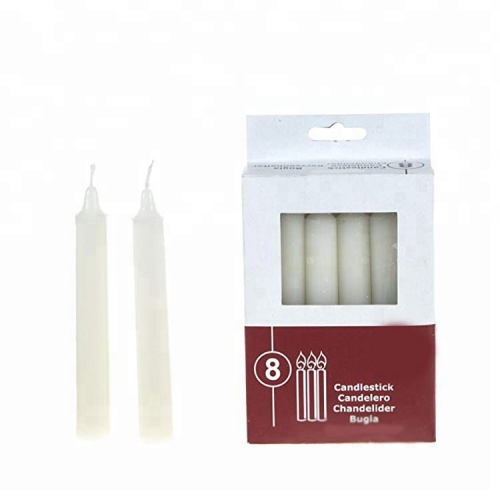 Unscented 6inch White Stick Taper Velas de 8pcs