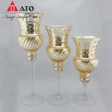 Gold color hurricane with Christmas Candle Holder