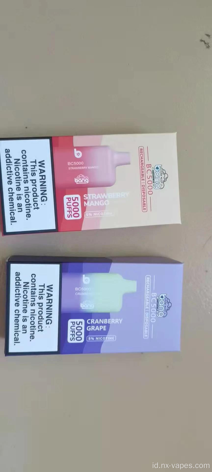 Vape Bang Bang BC 5000PUFFS yang dapat diisi ulang
