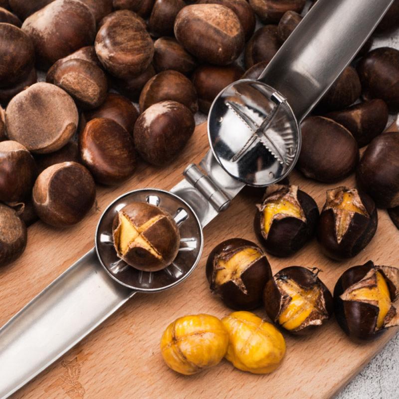 Walnut Nut Cracker Stainless Steel 2 In 1 Chestnut Clip Walnut Pliers Metal NutCracker Sheller Nut Opener Kitchen Tools Cutter