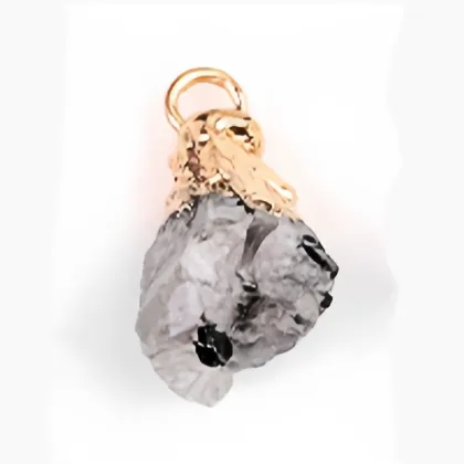 Moonstone Irregular Raw Stone Gilded Pendant For Making Jewlery