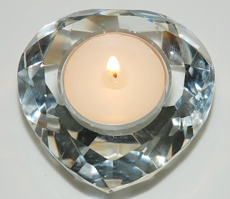 Crystal Table Candleholder-Heart Shape