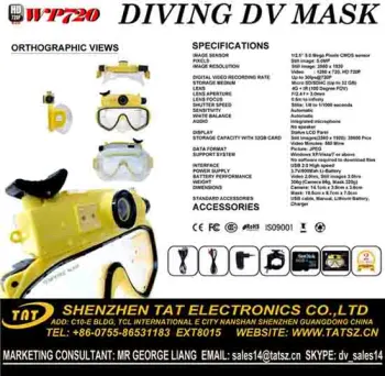 Full HD 720 Diving DV Mask (Goggle)