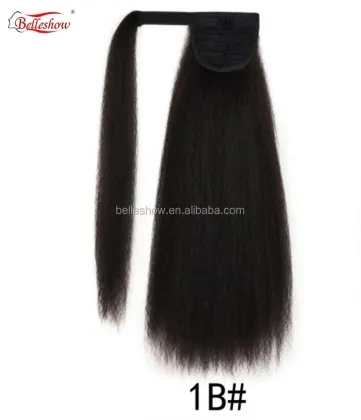 Hot sell Big Jacques pattern fluffy wig ponytail magic paste long hair wig ponytail long curly magic paste wig ponytail