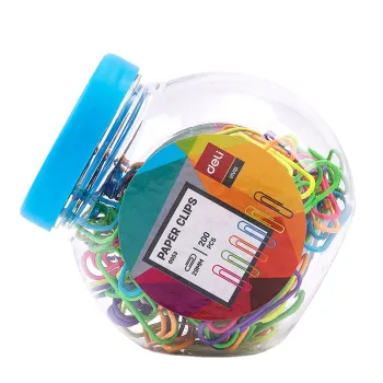 DELI E0053 Color Paper Clips 29mm - Mixed Colors (Red, Green, Blue, Yellow, Purple) - High Quality