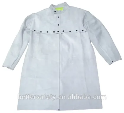 Mens Split Cowhide Leather Welding Cape Sleeves With Detachable Split Cowhide Leather Apron