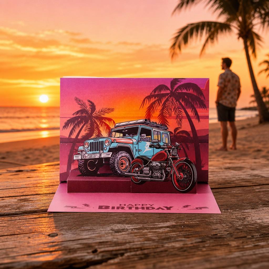 travel themed birthday card