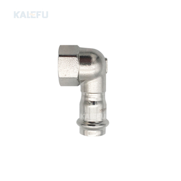 Steel Female Thread 90° Double Compression Threaded Elbow for Medical Gas Transportation
