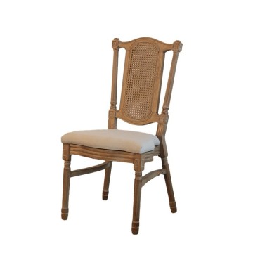 Vintage Rattan Wooden Louis Dining Chair