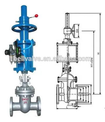 pneumatic actuator gate valve stem