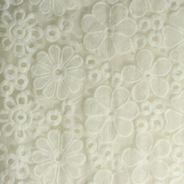 100% COTTON FABRIC WITH LACE EMBROIDERY