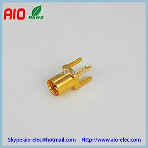 straight square type MCX female PCB mounting RF connector