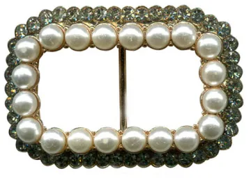 Vintage Metal Buckles with Rhinestone, Clothes Accessories, Shoe Ornaments
