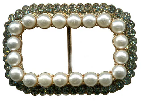 Vintage Metal Buckles with Rhinestone, Clothes Accessories, Shoe Ornaments