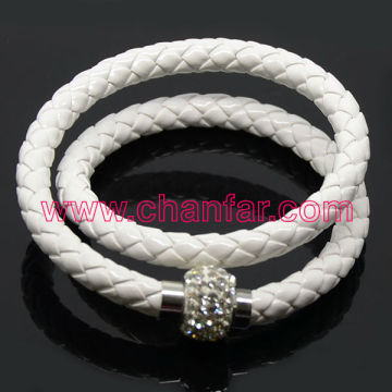 Fashion Woman Bracelet,Double Wrap Leather Magnetic Bracelet Jewelry