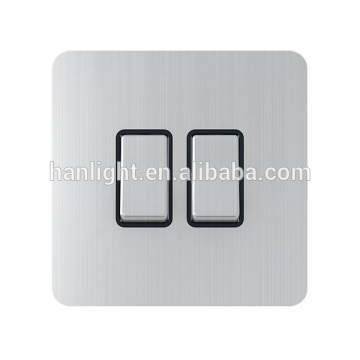 BS 10A 2 Gang 1 way/2 Way metal wall Switch