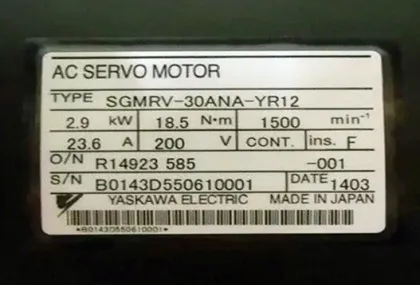 SGMRV-30ANA-YR12 Yaskawa Robot AC Control Electric AC Motor