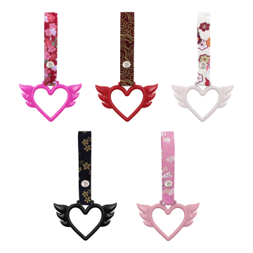 JDM Tsurikawa Ring Heart Angel Wing Shape Drift Charm Strap