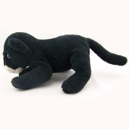 25cm Plastic Eyes and Nose All Black Plush Tiger Toy, Tiger Soft Toy, Plush Black Tiger