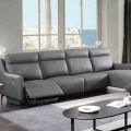 Sofá de couro genuíno moderno para a sala de estar