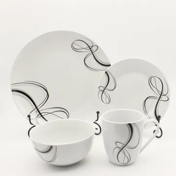 Luxury Plates Dinner Sets Porcelain 16 Piece Stoneware
