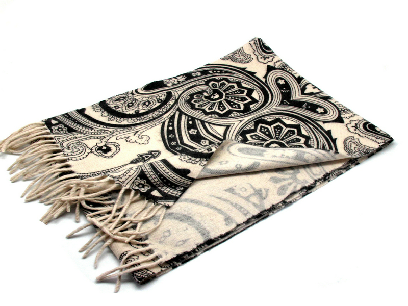 Printed Wool Scarf Yf 0987 02