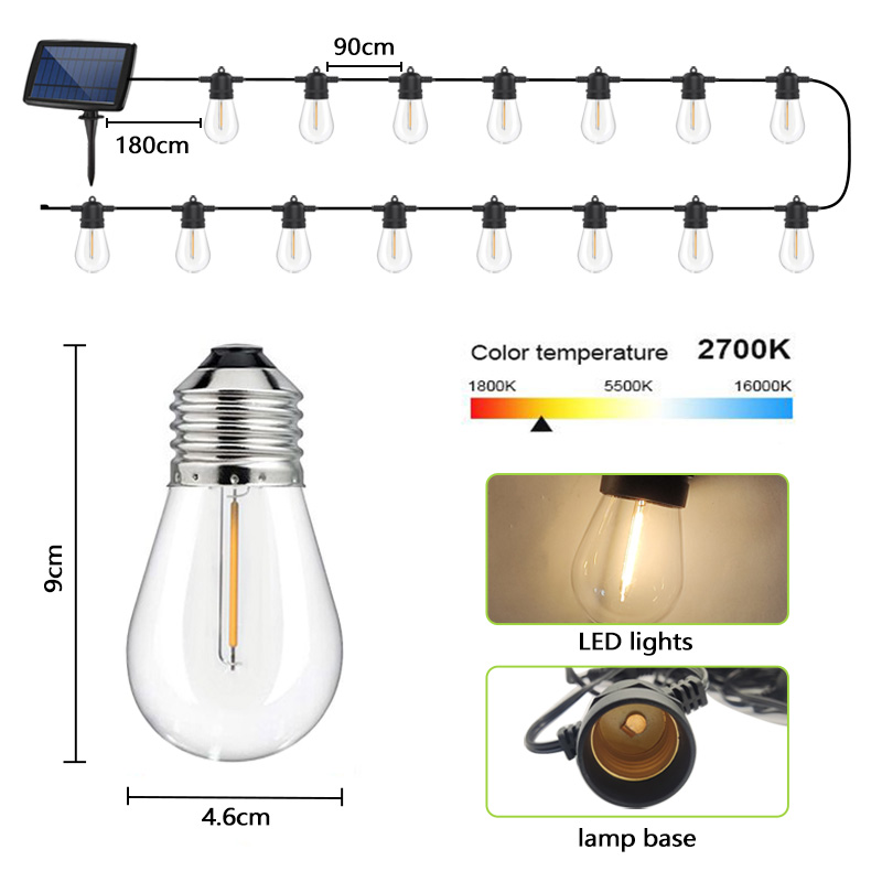 Solar String Lights Waterproof 15m