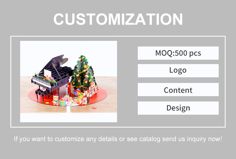 3D Christmas Piano Pop Up Card