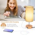 Grain base touch table lamp USB charging port