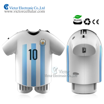 Hot Selling World Cup 2014 Messi's T-shirt Portable Mini USB MP3 Speaker Bocina for Apple