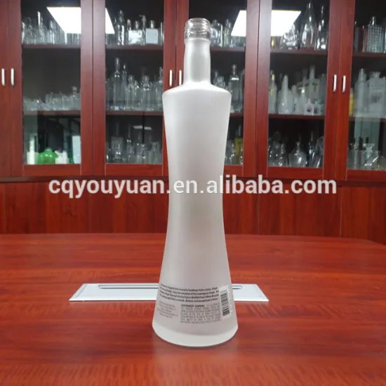 750ML White Wine Glass Bottle Frosted Cheap Spirits Glass Vodka Bottles