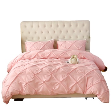 Hot Sale: 100% Polyester Microfiber Comforter Bedding Set with Pintucks & Chevron Motif - 3pcs