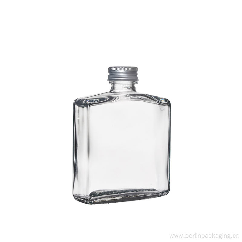 Flat Hip Flask Glass Bottle