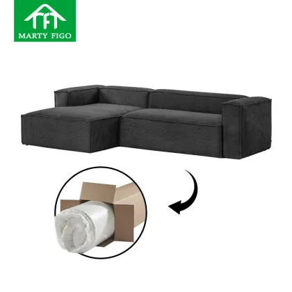 Innovation L-Shaped Vacuum Compressed Foam Sofa Bed Modern Premium Living Room Furniture