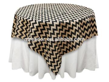 chevron burlap table overlay