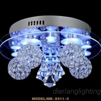 Modern glass crystal ceiling light