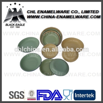 Colorful enamel coated plate for outdoor