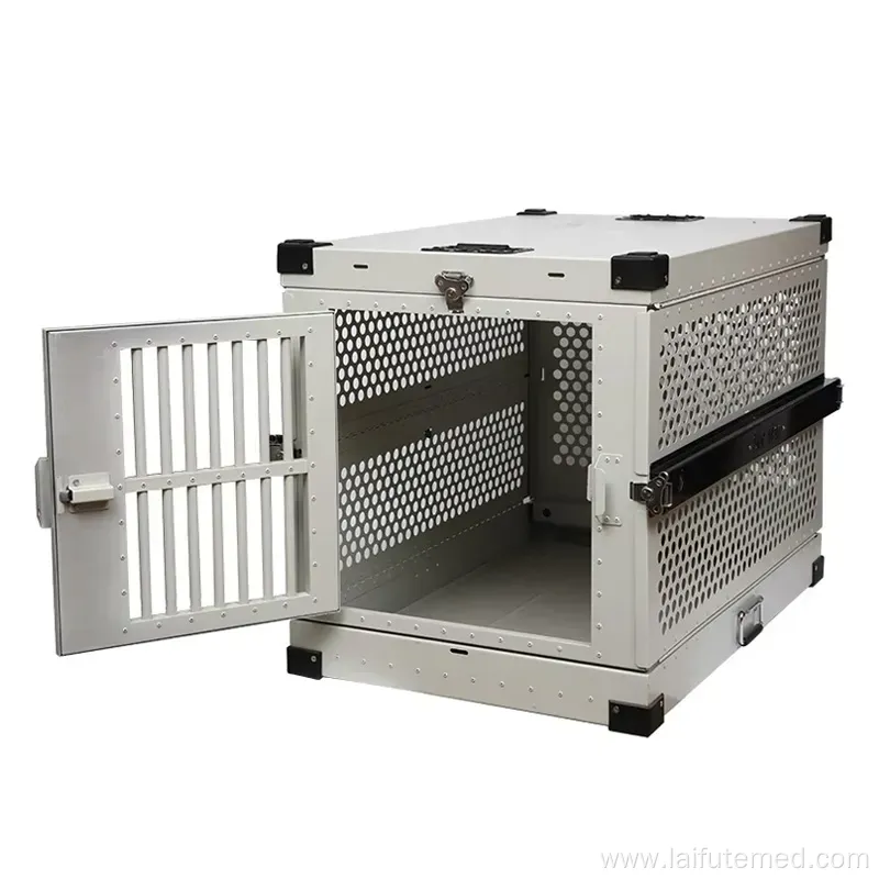 Folding Metal Collapsible Airline Approved Dog Kennel Crate for Large Pets