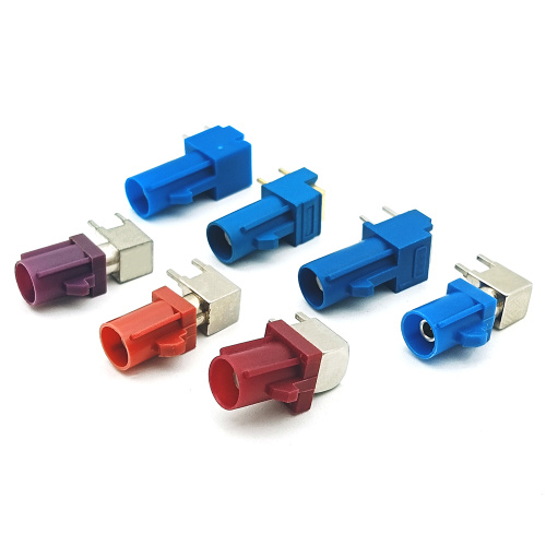 Fakra Male PCB Mount Angled RF Coaxial Connector