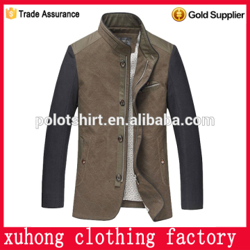 contrast sleeve fashion mens fleece design jacket