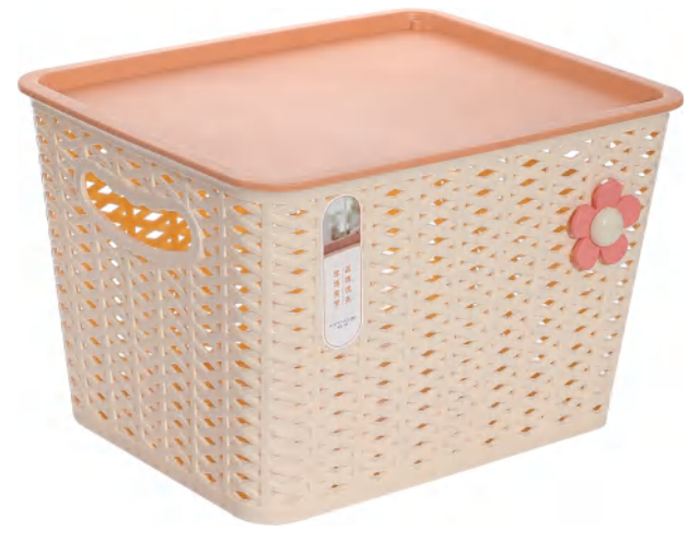 Versatile Storage Basket Plastic Weave Basket with Handle