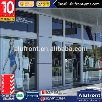 Aluminium shop front glass door