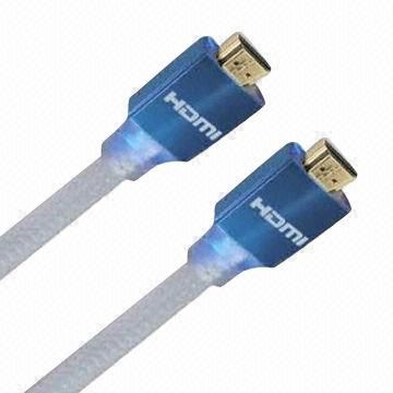Καλώδιο HDMI με φωτισμό, 19 καρφίτσες, αρσενικό, διπλή θωράκιση